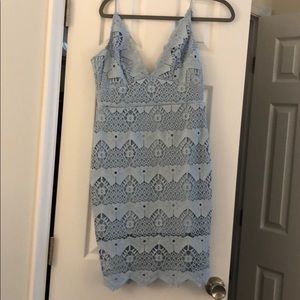 Lulus size medium light blue crochet dress